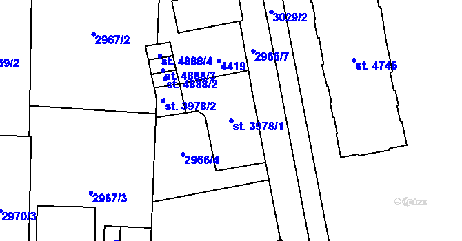 Parcela st. 3978/1 v KÚ Zlín, Katastrální mapa