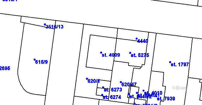 Parcela st. 4009 v KÚ Zlín, Katastrální mapa