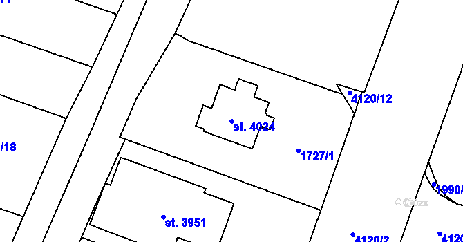 Parcela st. 4024 v KÚ Zlín, Katastrální mapa