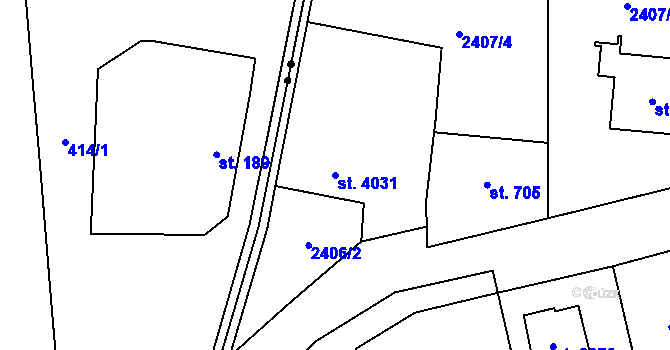 Parcela st. 4031 v KÚ Zlín, Katastrální mapa