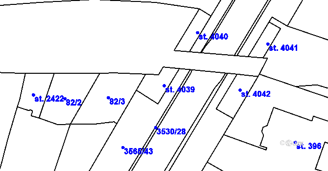 Parcela st. 4039 v KÚ Zlín, Katastrální mapa