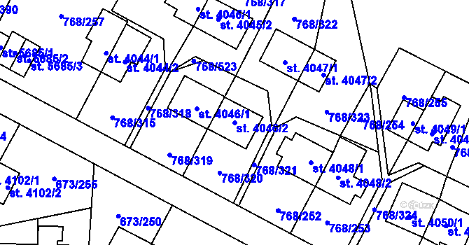 Parcela st. 4046/2 v KÚ Zlín, Katastrální mapa