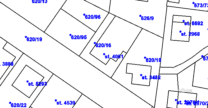 Parcela st. 4061 v KÚ Zlín, Katastrální mapa