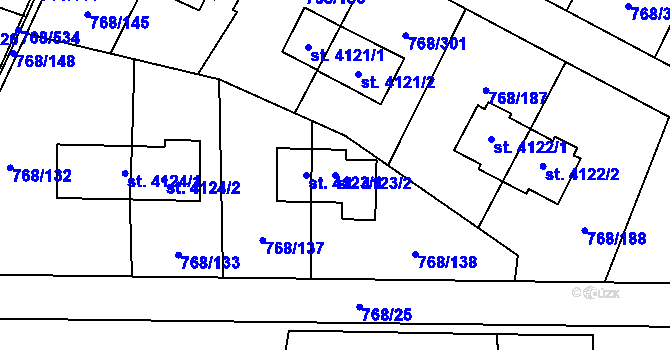 Parcela st. 4123/2 v KÚ Zlín, Katastrální mapa