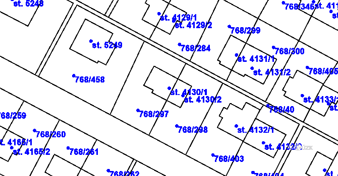 Parcela st. 4130/1 v KÚ Zlín, Katastrální mapa