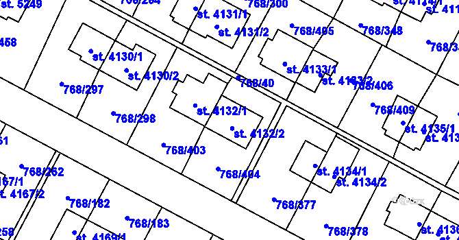 Parcela st. 4132/2 v KÚ Zlín, Katastrální mapa