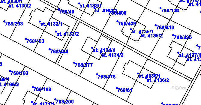 Parcela st. 4134/2 v KÚ Zlín, Katastrální mapa