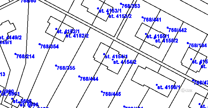 Parcela st. 4154/1 v KÚ Zlín, Katastrální mapa