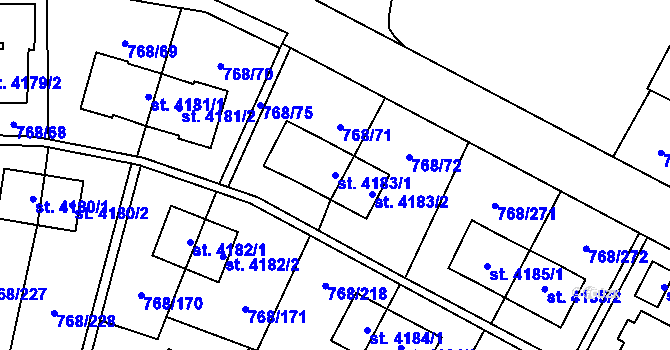 Parcela st. 4183/1 v KÚ Zlín, Katastrální mapa