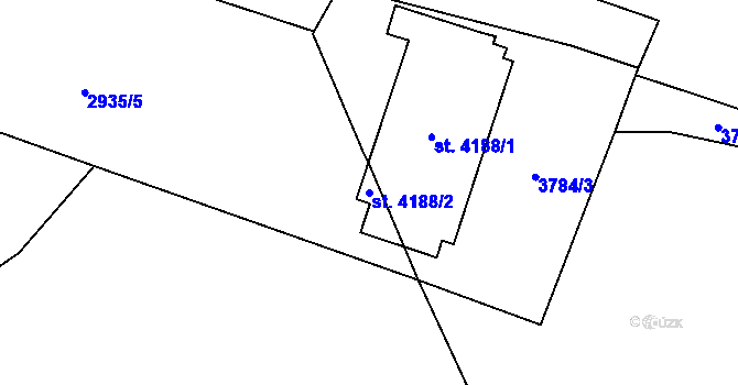 Parcela st. 4188/2 v KÚ Zlín, Katastrální mapa
