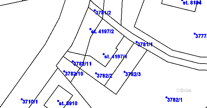 Parcela st. 4197/1 v KÚ Zlín, Katastrální mapa