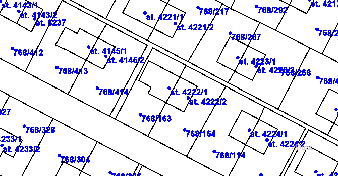Parcela st. 4222/1 v KÚ Zlín, Katastrální mapa