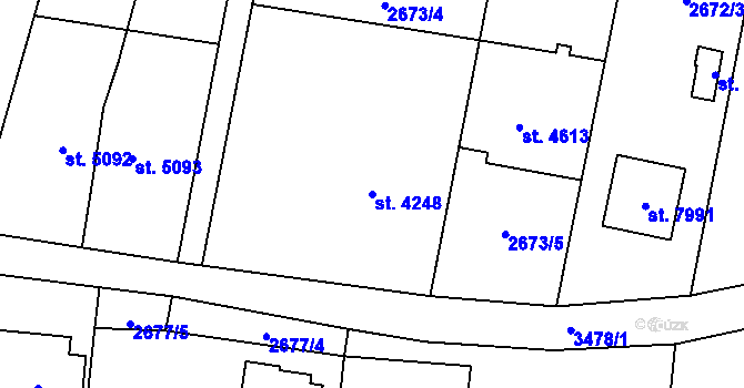 Parcela st. 4248 v KÚ Zlín, Katastrální mapa