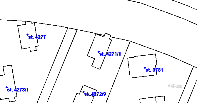 Parcela st. 4271/1 v KÚ Zlín, Katastrální mapa