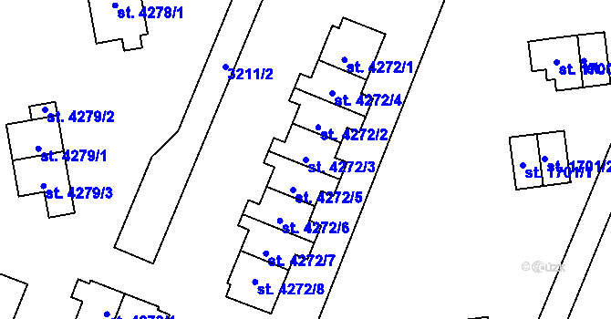 Parcela st. 4272/3 v KÚ Zlín, Katastrální mapa