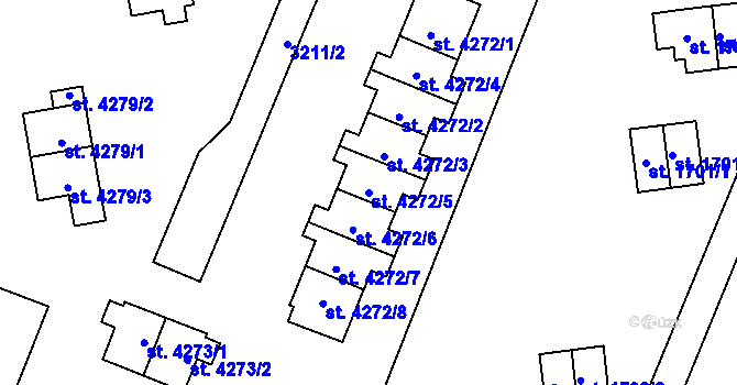 Parcela st. 4272/5 v KÚ Zlín, Katastrální mapa