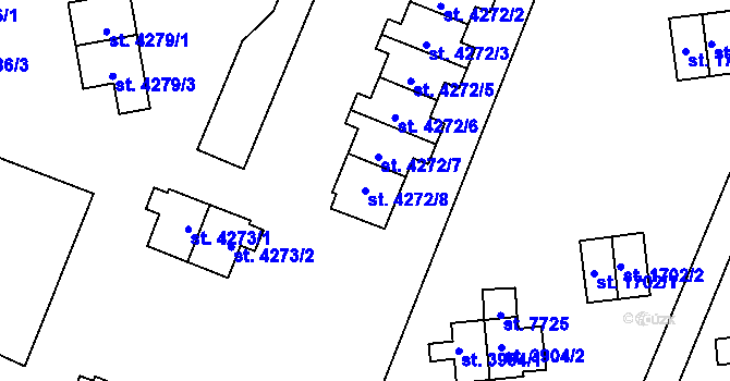 Parcela st. 4272/8 v KÚ Zlín, Katastrální mapa