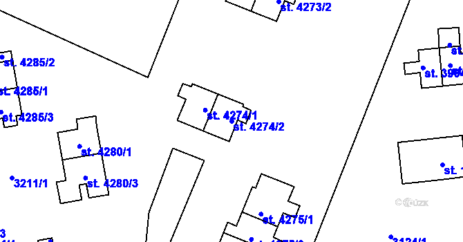 Parcela st. 4274/2 v KÚ Zlín, Katastrální mapa