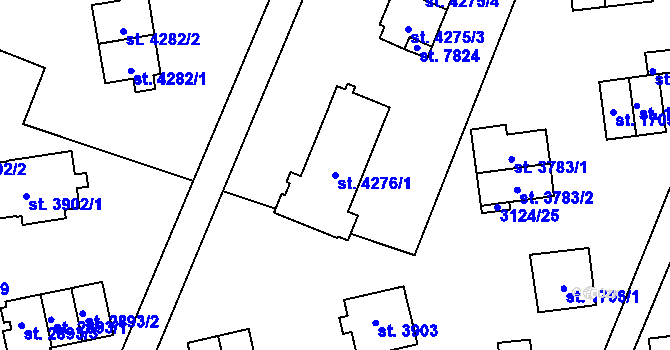Parcela st. 4276/1 v KÚ Zlín, Katastrální mapa