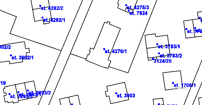Parcela st. 4276/3 v KÚ Zlín, Katastrální mapa