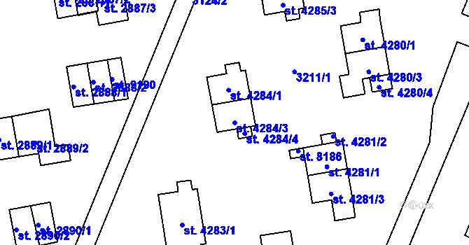 Parcela st. 4284/3 v KÚ Zlín, Katastrální mapa