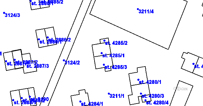 Parcela st. 4285/1 v KÚ Zlín, Katastrální mapa