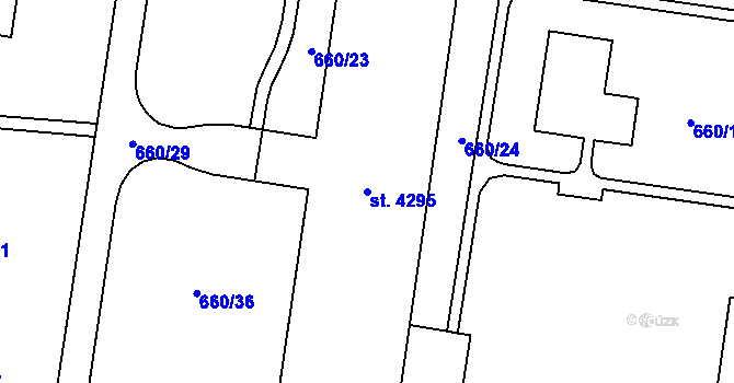 Parcela st. 4295 v KÚ Zlín, Katastrální mapa