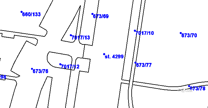 Parcela st. 4299 v KÚ Zlín, Katastrální mapa