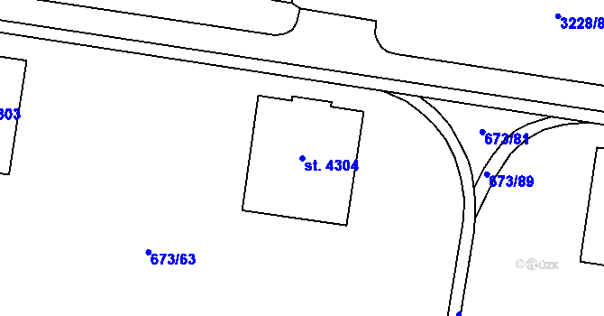Parcela st. 4304 v KÚ Zlín, Katastrální mapa