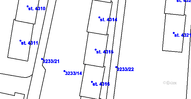 Parcela st. 4315 v KÚ Zlín, Katastrální mapa
