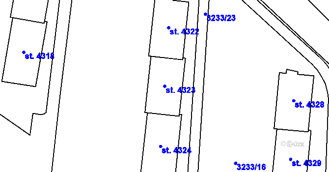 Parcela st. 4323 v KÚ Zlín, Katastrální mapa