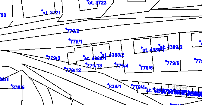 Parcela st. 4388/2 v KÚ Zlín, Katastrální mapa
