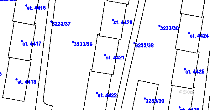 Parcela st. 4421 v KÚ Zlín, Katastrální mapa