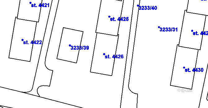 Parcela st. 4426 v KÚ Zlín, Katastrální mapa