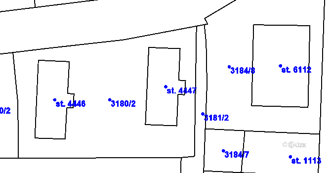 Parcela st. 4447 v KÚ Zlín, Katastrální mapa