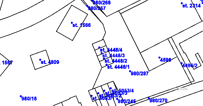 Parcela st. 4448/3 v KÚ Zlín, Katastrální mapa
