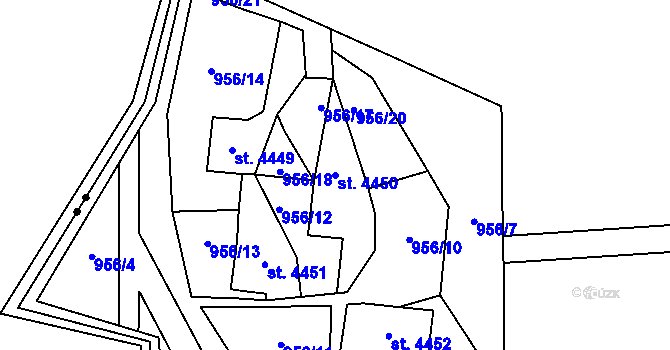 Parcela st. 4450 v KÚ Zlín, Katastrální mapa