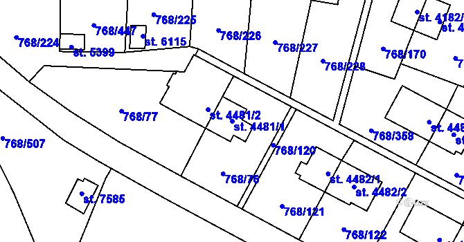 Parcela st. 4481/1 v KÚ Zlín, Katastrální mapa