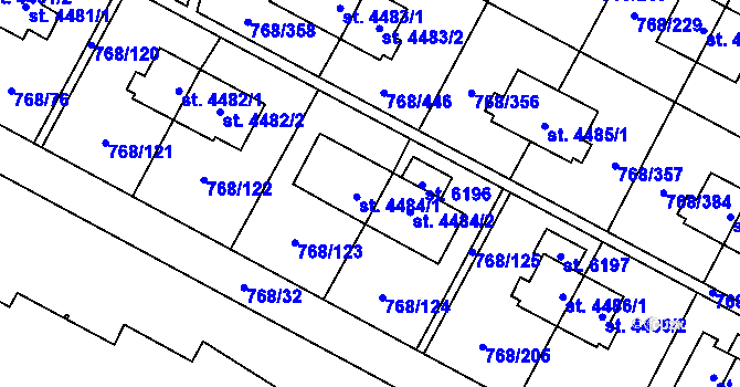 Parcela st. 4484/1 v KÚ Zlín, Katastrální mapa