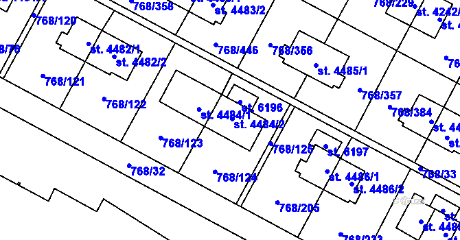 Parcela st. 4484/2 v KÚ Zlín, Katastrální mapa