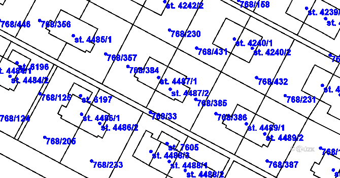 Parcela st. 4487/2 v KÚ Zlín, Katastrální mapa