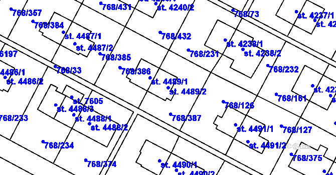 Parcela st. 4489/2 v KÚ Zlín, Katastrální mapa