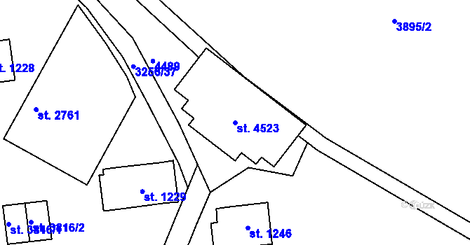 Parcela st. 4523 v KÚ Zlín, Katastrální mapa
