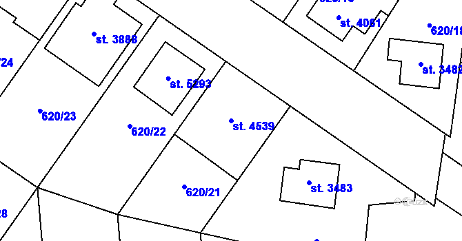 Parcela st. 4539 v KÚ Zlín, Katastrální mapa