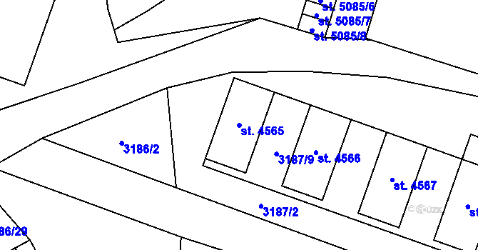 Parcela st. 4565 v KÚ Zlín, Katastrální mapa