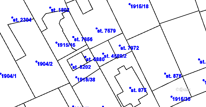 Parcela st. 4589/2 v KÚ Zlín, Katastrální mapa
