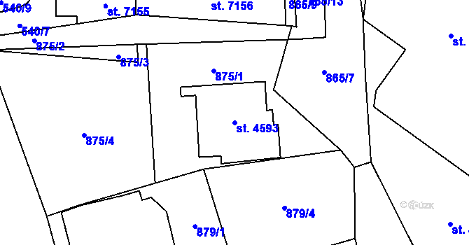 Parcela st. 4593 v KÚ Zlín, Katastrální mapa