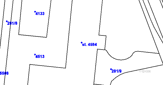 Parcela st. 4594 v KÚ Zlín, Katastrální mapa