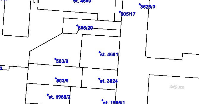 Parcela st. 4601 v KÚ Zlín, Katastrální mapa