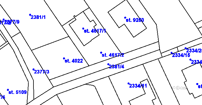 Parcela st. 4617/2 v KÚ Zlín, Katastrální mapa